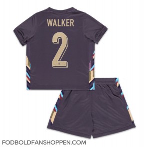 England Kyle Walker #2 Udebanetrøje Børn EM 2024 Kortærmet (+ Korte bukser)